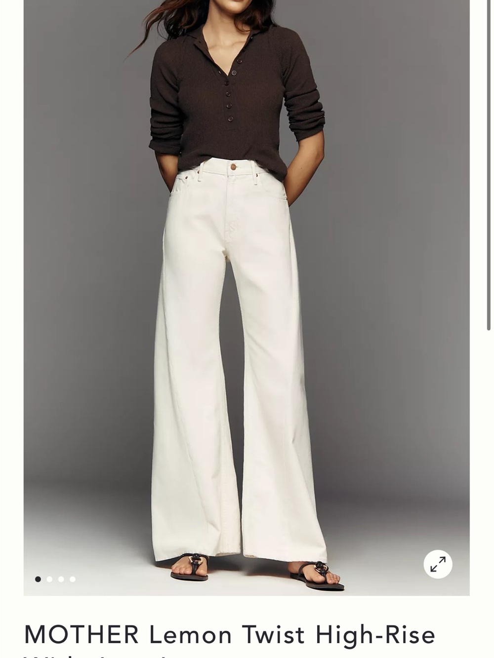 MOTHER Lemon Twist High-Rise Wide Leg Jeans in Natural